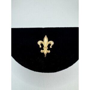 Vintage Victorian Gold Tone Fleur De Lis Signed L. J. A Co Brooch Pin